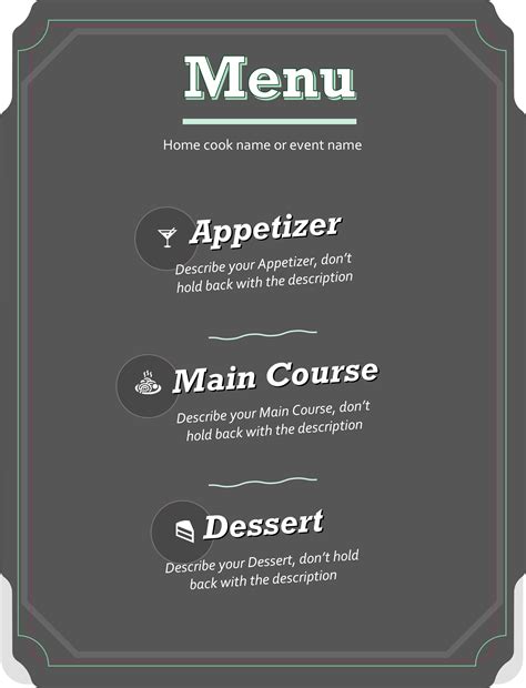 create online blank menu